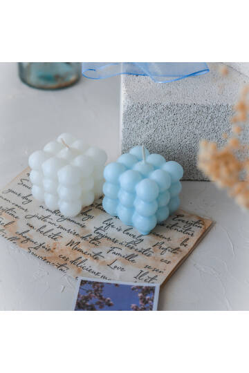 Dekoratif 2’li Beyaz-Mavi Kokulu Bubble Set